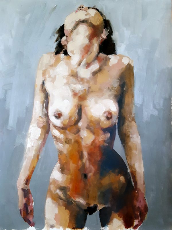 7-13-18 standing figure, oil on paper, 76x56cm